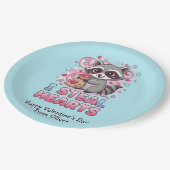 Assiettes En Carton Personalized Cute Raccoon Classroom Valentine (Angle)