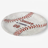Assiettes En Carton Personalized Dirty Baseball Looking Grunge Party (Angle)