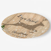 Assiettes En Carton Personalized doe Christmas bauble wooden backgroun (Angle)