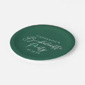 Assiettes En Carton Personalized Emerald Green Bachelorette Party (Angle)