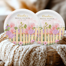 Personalized Floral Picket Fence Hydrangea Bridal 