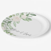 Assiettes En Carton Personalized Floral Wedding Shower Plate (Angle)