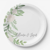 Assiettes En Carton Personalized Floral Wedding Shower Plate (Devant)