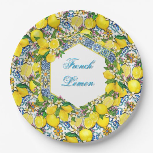 Assiettes En Carton Personalized French Lemon   (Devant)