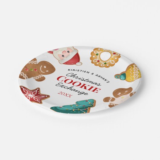 Assiettes En Carton Personalized Gingerbread Christmas Cookie Exchange (Angle)