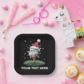 Assiettes En Carton Personalized Golf Ball Christmas Tree Santa Hat  (Fête)