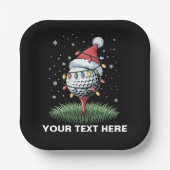 Assiettes En Carton Personalized Golf Ball Christmas Tree Santa Hat  (Recto)