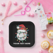 Assiettes En Carton Personalized Golf Ball Santa Hat Christmas Lights (Fête)