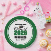 Assiettes En Carton Personalized Green Class of 2026 Graduation Party (Fête)