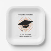 Assiettes En Carton Personalized Minimalist Graduation Cap Party (Recto)