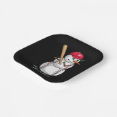 Assiettes En Carton Personalized Name Baseball Snowman Balls Snow Xmas (Angulaire)
