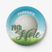 Assiettes En Carton PERSONALIZED NAME Golfer Golf Pro Ball 19th Hole (Devant)