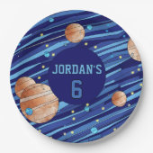 Assiettes En Carton Personalized Outer Space Galaxy Birthday (Devant)