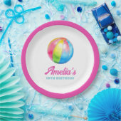 Assiettes En Carton Personalized Pink Pool Party (Fête)