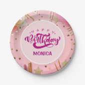 Assiettes En Carton Personalized PRETTY Happy Birthday (Devant)