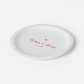 Assiettes En Carton Personalized Red Heart (Angle)
