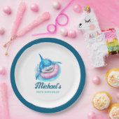 Assiettes En Carton Personalized Shark Pool Party (Fête)