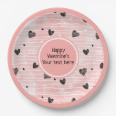 Assiettes En Carton Personalized Sketch Hearts Valentine Tablescape   (Devant)