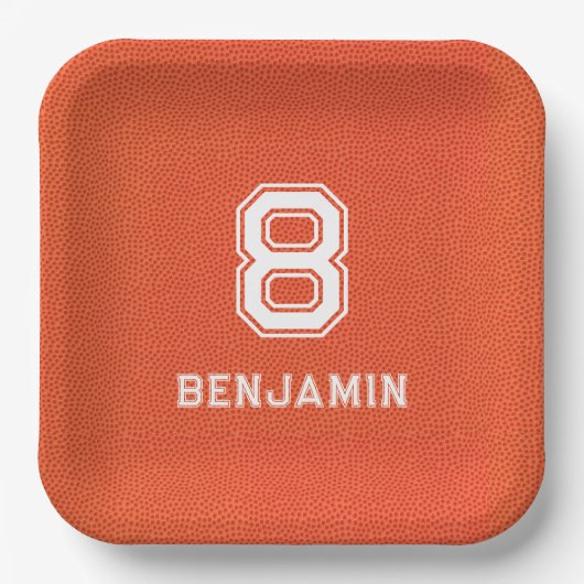 Assiettes En Carton Personalized textured Basketball (Recto)