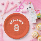 Assiettes En Carton Personalized textured Basketball Kids Party (Fête)