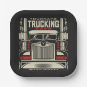 Assiettes En Carton Personalized Trucking 18 Wheeler BIG Trucker (Recto)