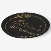 Assiettes En Carton Personalizes Birthday with Golden Frame (Angle)