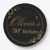 Assiettes En Carton Personalizes Birthday with Golden Frame (Devant)