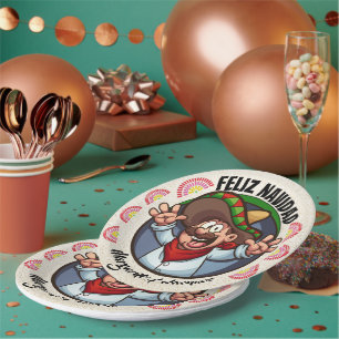 Assiettes En Carton Personnage espagnol Feliz Navidad