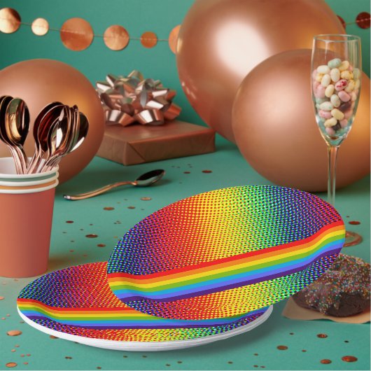 Assiettes En Carton Personnalisable Bold & Bright Rainbow LGBT Gay pri (Multi)