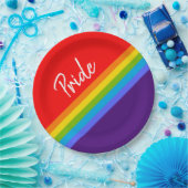 Assiettes En Carton Personnalisable Bold & Bright Rainbow LGBT Gay pri (Fête)