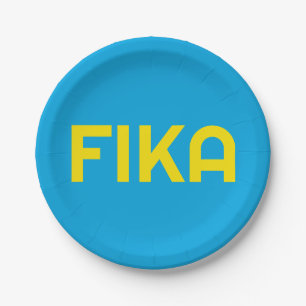 Assiettes En Carton Personnalisable FIKA Bold Jaune et Bleu