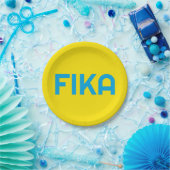 Assiettes En Carton Personnalisable FIKA Bold Jaune et Bleu (Fête)