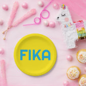 Assiettes En Carton Personnalisable FIKA Bold Jaune et Bleu (Fête)