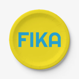 Assiettes En Carton Personnalisable FIKA Bold Jaune et Bleu
