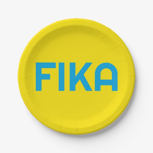 Assiettes En Carton Personnalisable FIKA Bold Jaune et Bleu (Devant)