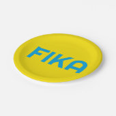Assiettes En Carton Personnalisable FIKA Bold Jaune et Bleu (Angle)