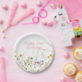 Assiettes En Carton Personnalisable Fleur sauvage Party 21e anniversai (Fête)