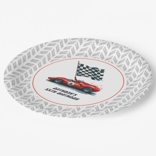 Assiettes En Carton Personnalisable N'Importe Quelle Course D'Âge Voit (Angle)