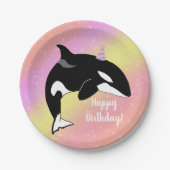 Assiettes En Carton Personnalisable Orca Killer Whale Anniversaire (Devant)