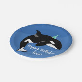Assiettes En Carton Personnalisable Orca Killer Whale Anniversaire (Angle)