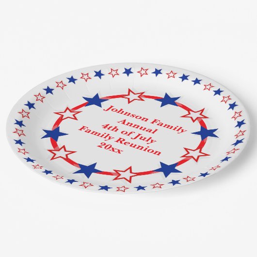 Assiettes En Carton Personnalisable Parti patriotique Essentials (Angle)
