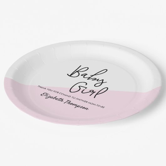 Assiettes En Carton Personnalisation Chic Baby Girl Douche Plaques (Angle)