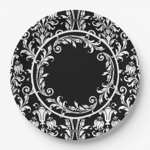 Assiettes En Carton Personnalisation des fraises florales de Damas noi