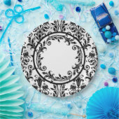 Assiettes En Carton Personnalisation des fraises florales de Damas noi (Fête)