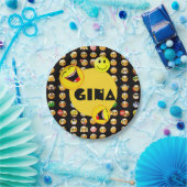 Assiettes En Carton Personnalisation du parti Emoji (Fête)