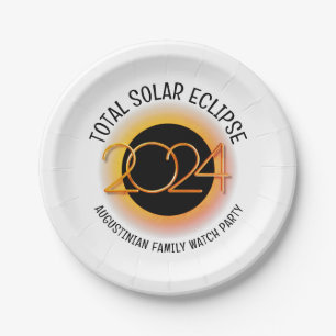 Assiettes En Carton Personnalisé 2024 TOTAL SOLAR ECLIPSE