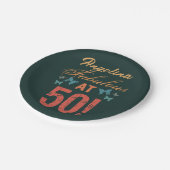 Assiettes En Carton Personnalisé 50e anniversaire Fabuleux (Angle)