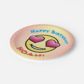 Assiettes En Carton Personnalisé Anniversaire Amour Emoji (Angle)
