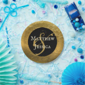 Assiettes En Carton Personnalisé Antique Golden Faux Metal 7 pouces (Fête)