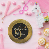 Assiettes En Carton Personnalisé Antique Golden Faux Metal 7 pouces (Fête)